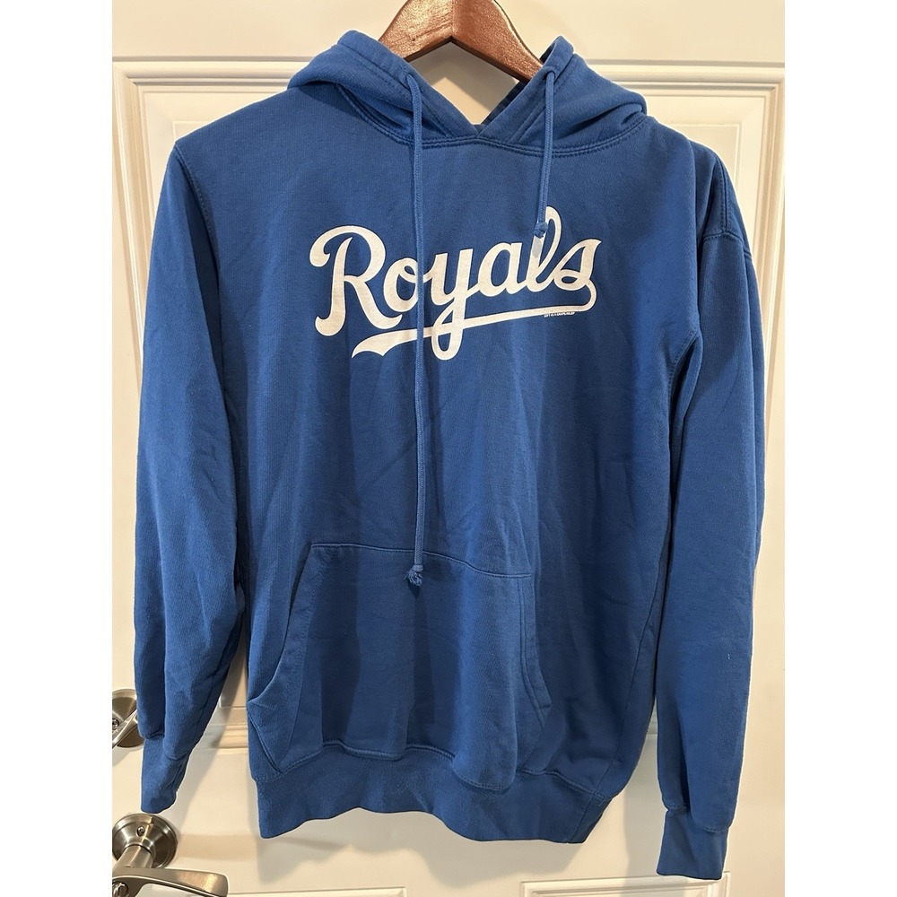 MLBP Kansas City Royals Soft As A Grape Pullover Blue Hoodie Graphic Size Small